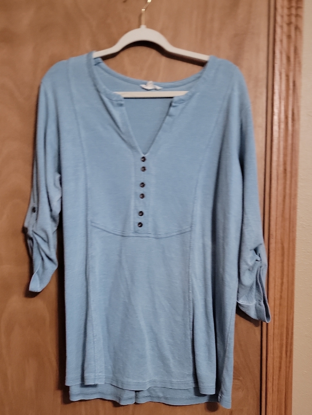 Jane and Delancey Light Blue Button-Detail Tunic